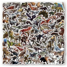 Set 50 Stickers Dinosaurios Jurásico Prehistórico T-rex